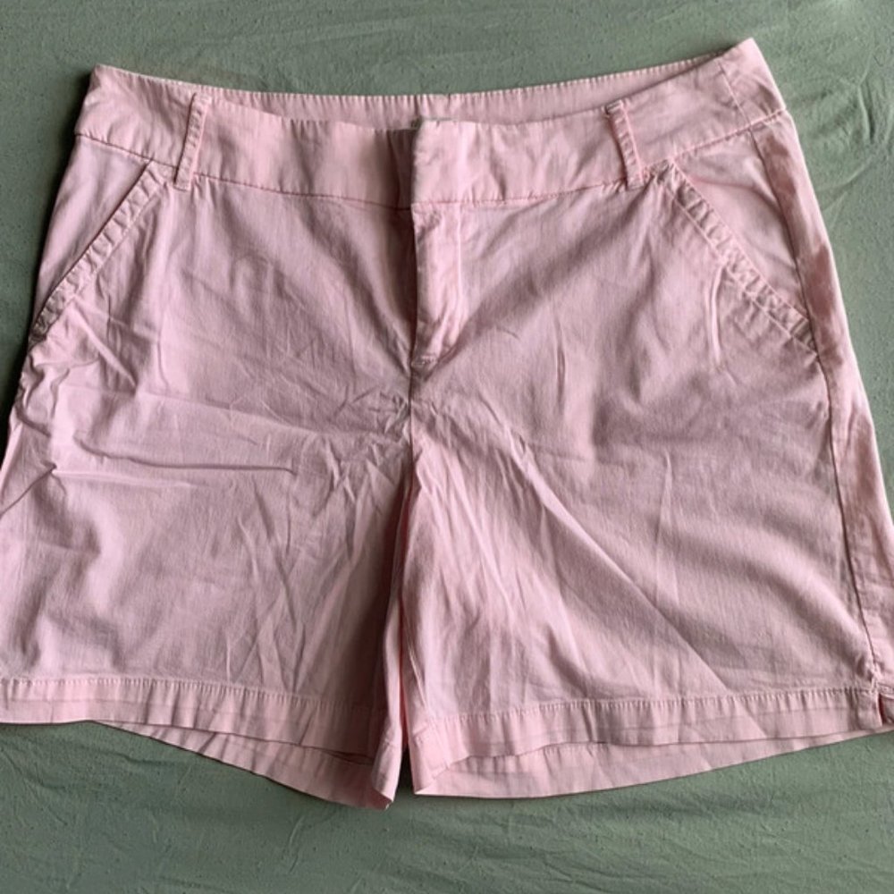 light pink high rise shorts